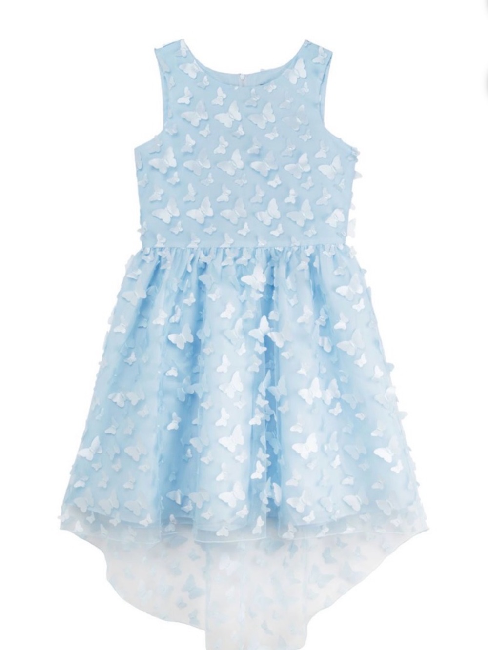 Rare Editions Light Blue Butterfly Appliqué Formal Dress